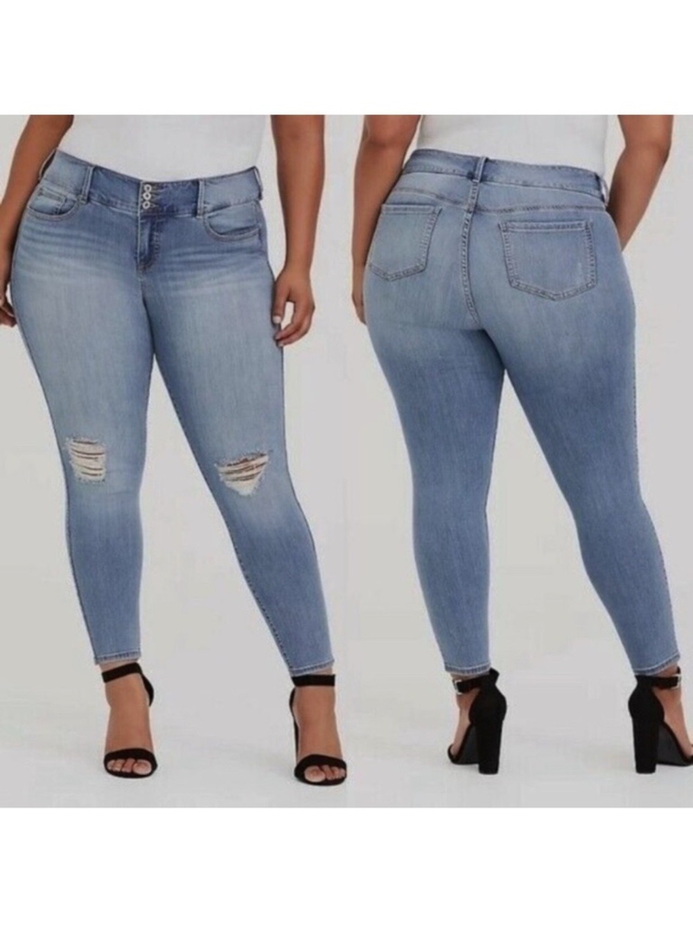 TORRID Jegging Skinny Premium Stretch High Rise Jeans in Blue Tall Inseam